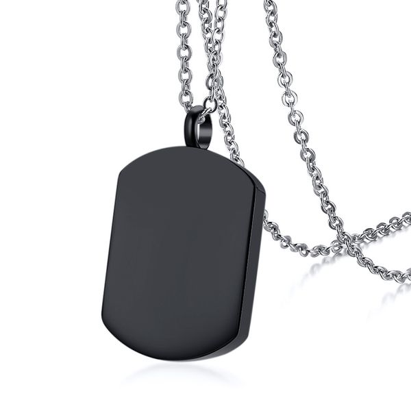 

valentine's day gifts black stainless steel cremation container ashtray memorial necklace personalized dog tag pendant urn necklace 20, Silver