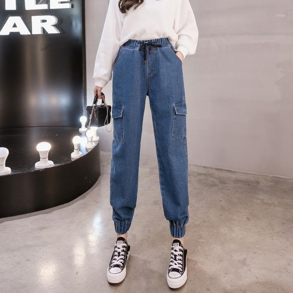 

woman jeans high waist clothes wide leg denim clothing blue streetwear vintage quality 2020 fall fashion harajuku straight pants1