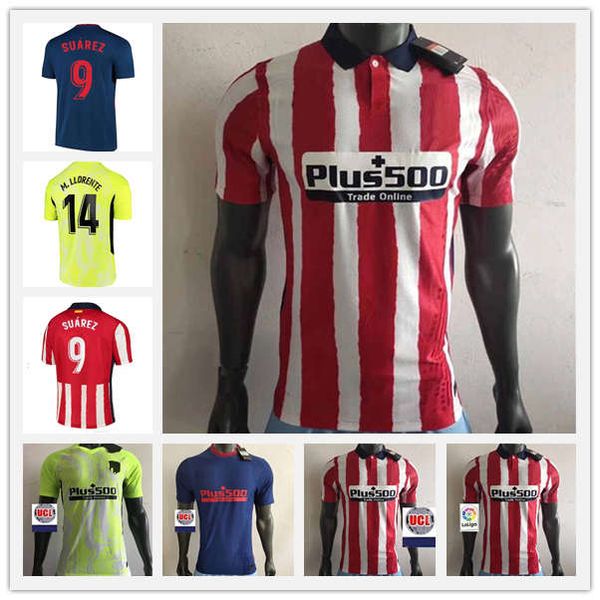 

20 21 madrid player version soccer jersey 2020 2021 joao felix koke soccer uniform saul diego costa player football shirt, Black;yellow