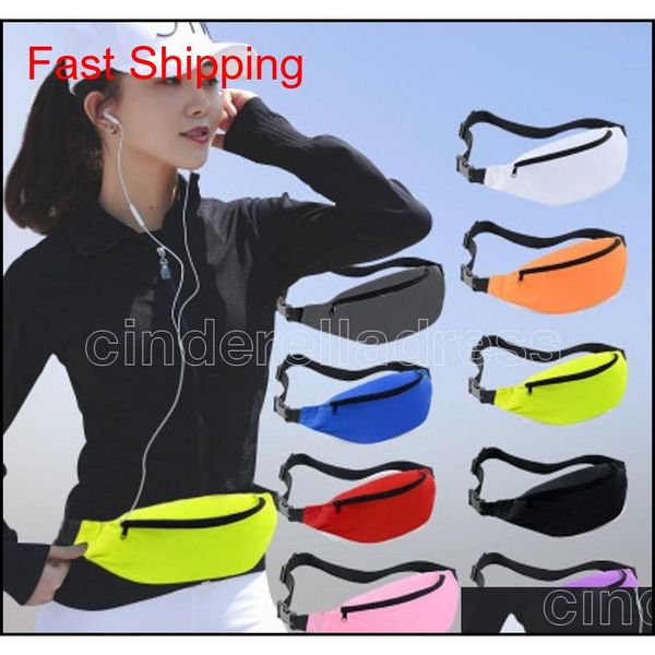 

10 colors outdoor fanny pack oxford fabric sports bag running pack fashion fitness bag waist bag coin purse oto2p