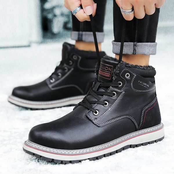 

ankle booties retro fashion men's casual for male tennis shoes hombre boots, Black