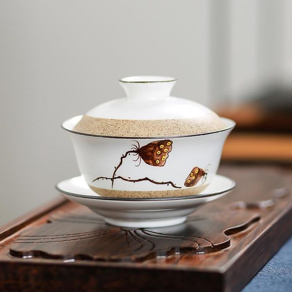 

luwu ceramic gaiwan hearpainted teacup lotus chinese kung fu наборы phareware 120ml luwu ceramic wmtnlr