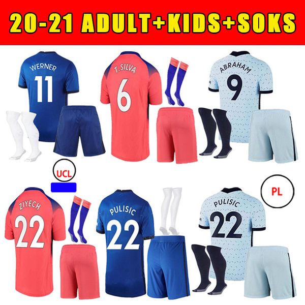 

20 21 new short sleeve suit soccer jerseys ziyech pulisic werner kante havertz chilwell man kids fourth humanrace football shirt, Black;yellow