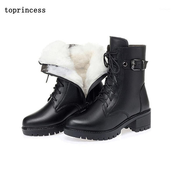 

boots bn17 incess leather platform 2021 fashion winter warm and ankle ladies outdoor classic style1, Black