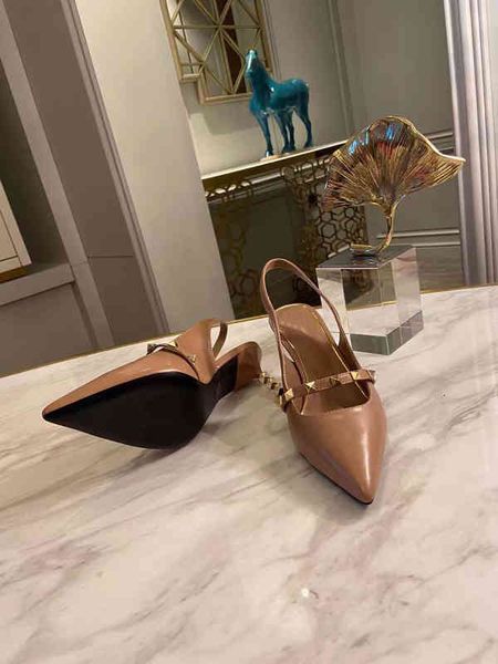 

spring and european summer fashion women's high-heeled sandals, elegant, trend, leather sole, with box, 7cm, size 34-41, Black