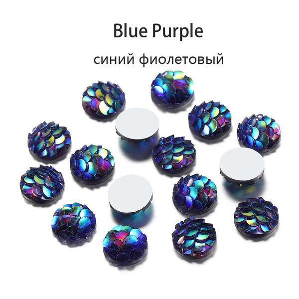 

50pcs 8mm fish scale cabochons flat back mermaid resin cabochon for diy jewelry making finding supplies accessories bracelets bbyrtn