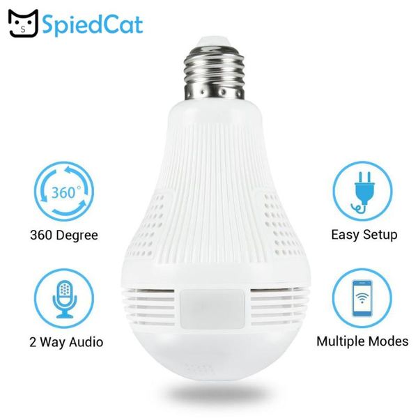 

hd 360 degree panoramic fisheye lens smart bulb lamp wireless ip wifi cctv home baby security surveillance mini cctv camera