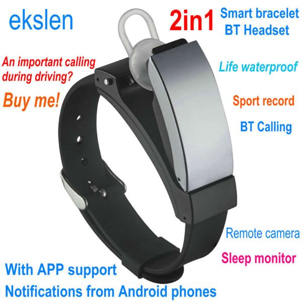

ekslen smart bracelet k2 talkband 2 in 1, android phone, bluetooth headset bracelet, fitns tracker, mobile phone reminder