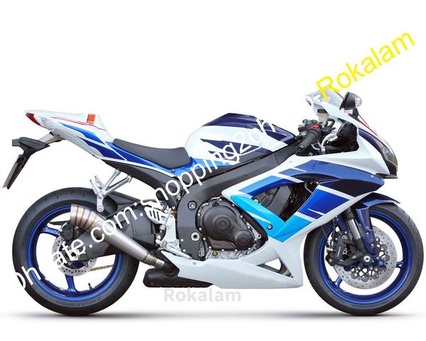 Carenature per Suzuki K8 GSXR600 GSXR750 GSXR 600 750 GSX R600 R750 2008 2009 2010 Kit carenatura moto blu bianco (stampaggio ad iniezione)