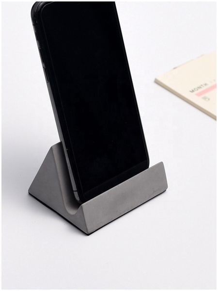 

4fds2awcreative gray cement stand desk concrete bracket multi functional home mobile phone holder