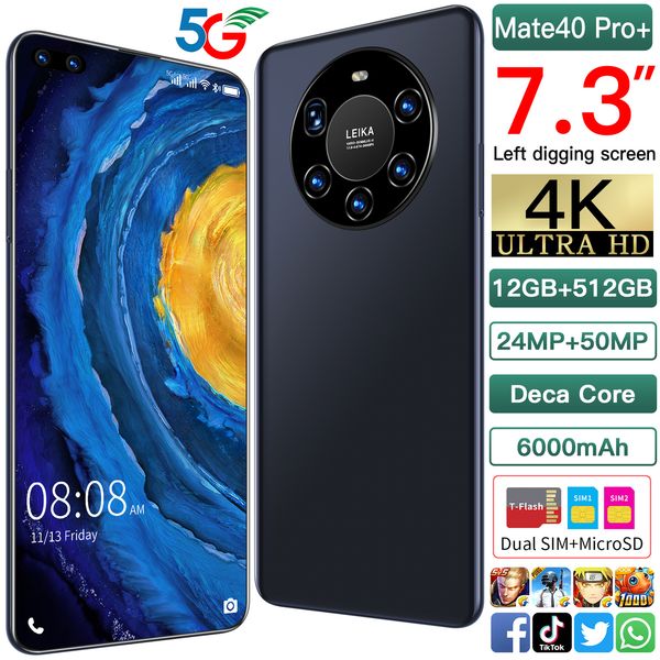 

unlocked global version m40pro original android phones smartphone 7.3 inch cellphone dual sim camera 5g 4g cell mobile smart phone face id