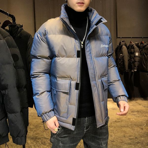 

kwsa6 cotton- cotton- 2020 winter new youth korean handsome men's cotton padded trend down cotton padded jacket men's jacket trend, Black