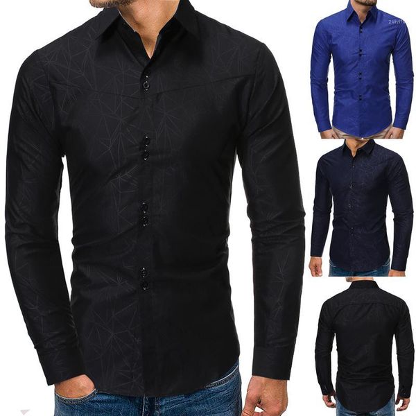 

2019 men fashion casual long sleeved printed shirt slim fit male social business dress shirt brand men clothing soft comfortable 70521, White;black