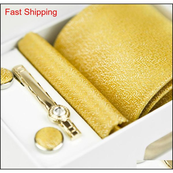 

ties four piece sets floral paisley solid gold yellow champagne mens neckties pocket square tie clip cufflinks qyllik bde_home, Black;blue
