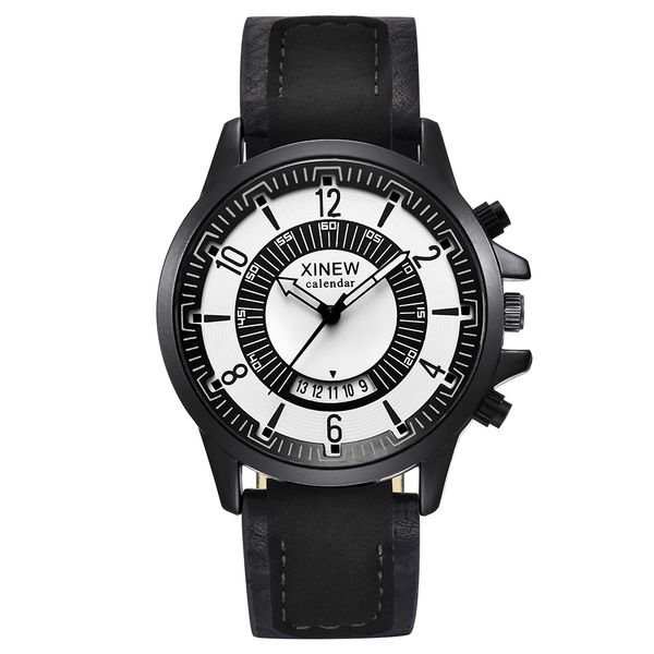 

new arrivals explosion models watches tide male cool creative fashion leather belt male table calendar special army quartz watch ship, Slivery;brown