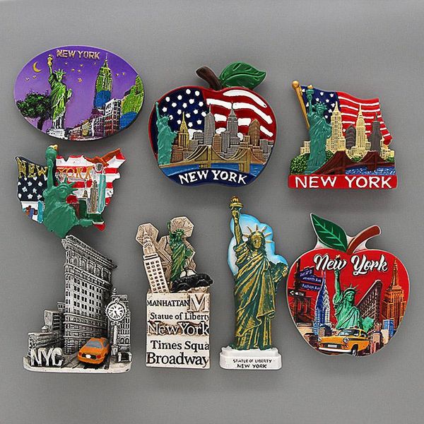 

american tourism new york statue of liberty city times square new york city fridge magnet magnetic refrigerator sticker jllnqi
