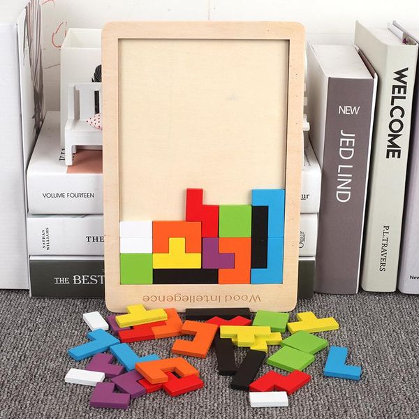 

2020 new children's educational russia wooden early childhood shape matching toys baby jigsaw puzzle jigsaw puzzle building