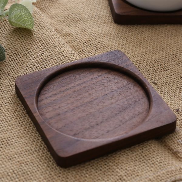 

circular solid wood coaster woodiness square diy placemat teapot bowl cup drink japanese table decoration pad new arrival 6 8sm g2
