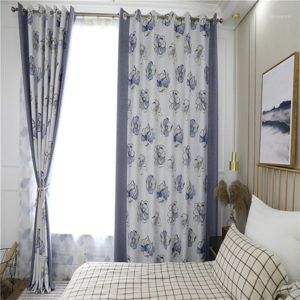 

print rich flower shade curtains for living dining room bedroom.1