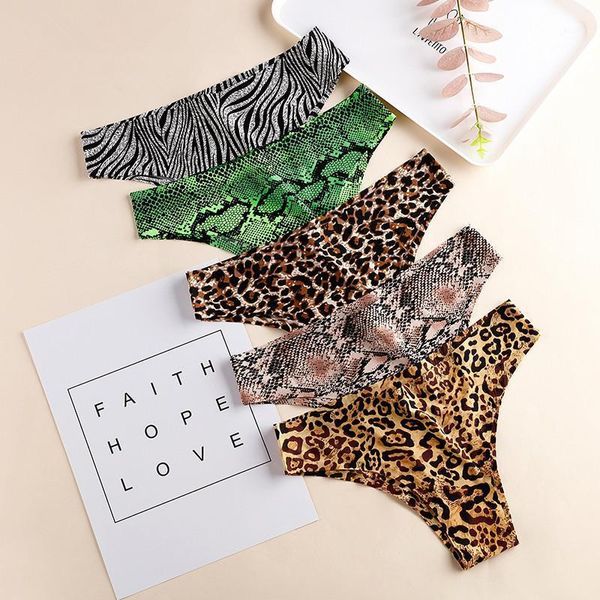 

women underwear seamless panties women's thong sports prints leopard lingerie snakeskin t-back g-string thongs for female1, Black;pink
