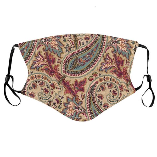 

designer ears paisley printing 3d face factory hanging adjustable protective mask dust with pm2.5 filter cross-bord