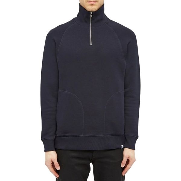 

quality cotton spandex men hoodies high neck fitness pullover, Black