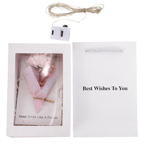 

1 set greeting card exquisite diy festival dried flower blessing card