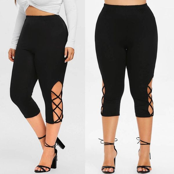

new fashion pants plus size 5xl women selling high waist elastic solid sport pant hollow out short hip, Black;white