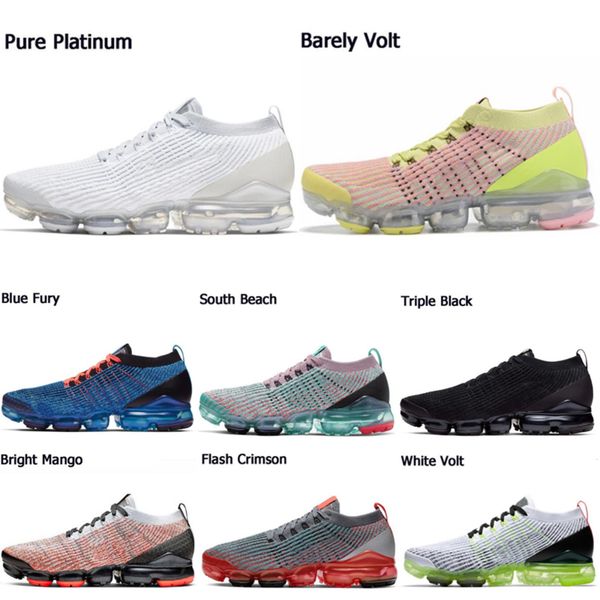 

new triple black running shoes for men women fly 3.0 pure platinum 2020 mens trainer jogging sports shoes