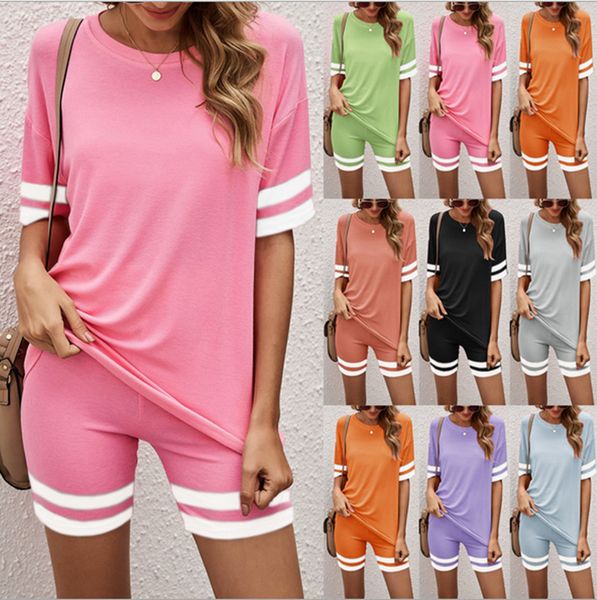 

women shorts sets summer tracksuit designer t-shirt short sleeve and short pants fitness outfit two piece clothing gg11803, White