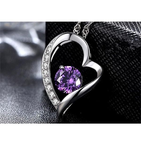 

pendant austrian crystal diamonds love heart statement necklace fashion class women girls lady swarovski el