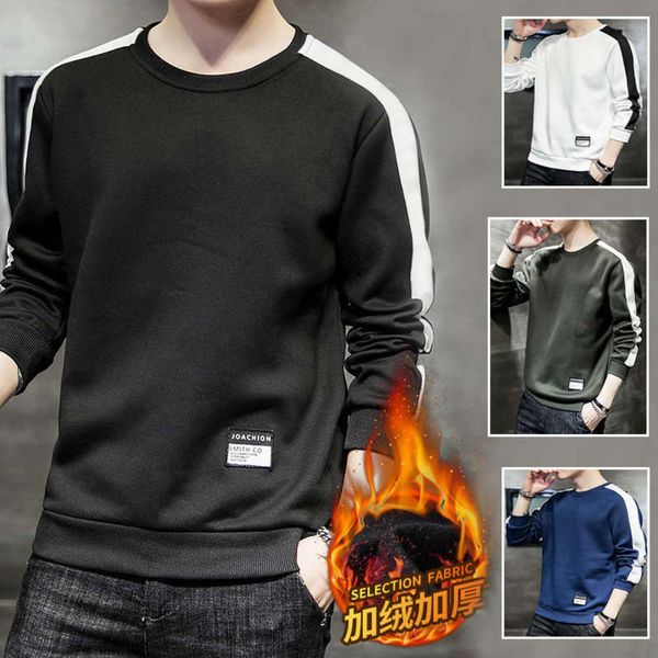 

long winter new autumn sleeve and sweater casual sports suit plush warm student coat men's t-shirt, Gray