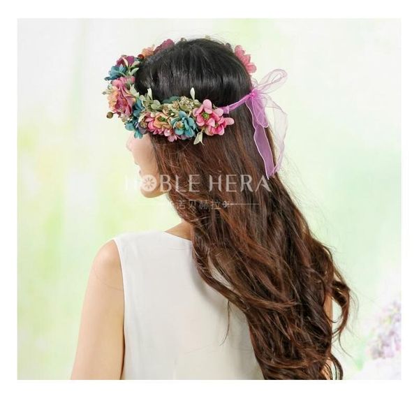 

women encrypted flowers wreath bridal headdress floral garlands bridesmaid headband pgraphy jewelry hair accessories wo qylypb