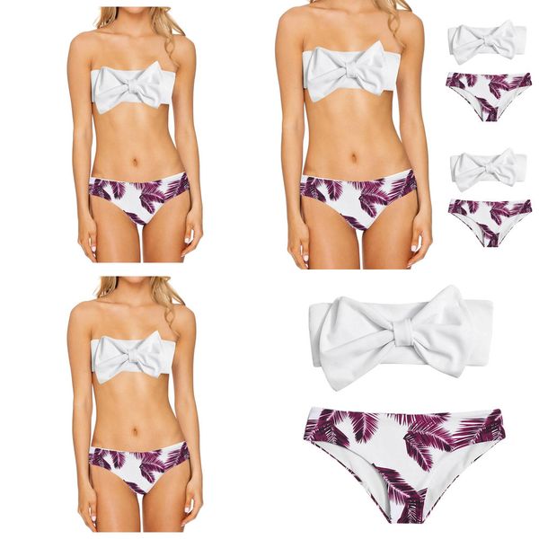 

two-piece swimsuit women new fashion bikini middle-waisted shoulderless bandeau bandage micro bikini beachwear baÃ±ador q0115, White;black