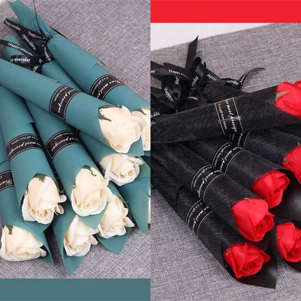 

u681hu factory price soap small valentine flowers day pgraph flower prop activity gift single rose bouquet for home wedding 2 n