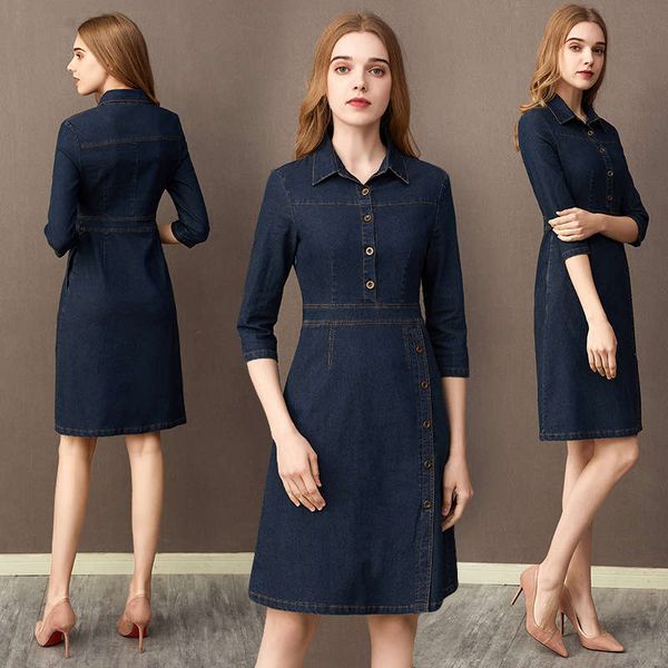 

new large denim dress in spring and summer of 2019, Black;gray