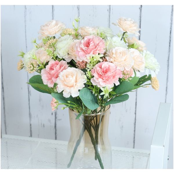 

artificial flowers decoration for wedding home white bouquet peony fake flowers living room table decor accessories f bbyiak