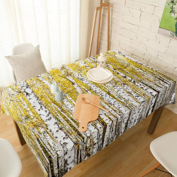 

plant yellow birch forest tablecloth linen cotton table cloth spandex elastic dining chair slipcover kitchen table cover