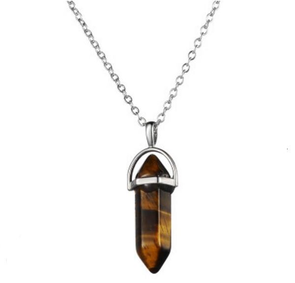 

stainless necklace jewelry gold steel chain natural silver stone pendants statement chokers rose quartz healing crystalspxf1