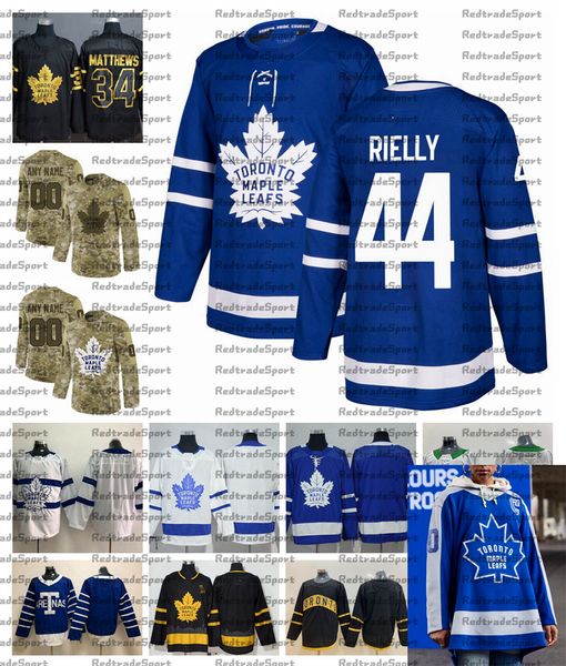 

2021 reverse retro customize #44 morgan rielly toronto maple leafs jerseys golden edition camo veterans day fights cancer hockey jersey, Black;red