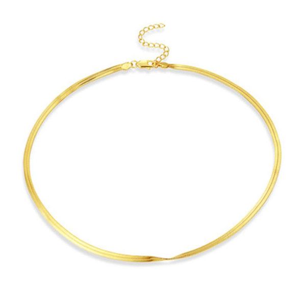 

madalena sarara au750 pure 18k желтая золотая змея плоская толстая цепь ожерелье 37см, Silver