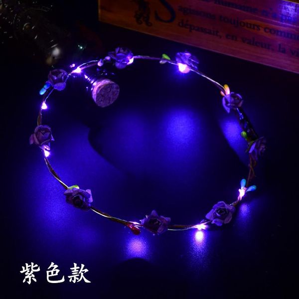

1pc glowing light garland headband hair accessories bridal wreath led headwear princess hairbands wedding party birthday gift q wmtygx
