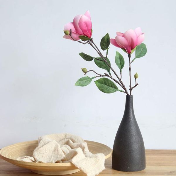 

42cm artificial silk flowers orchid magnolia bouquet fake flower branch for wedding decorate home decoration party accessory