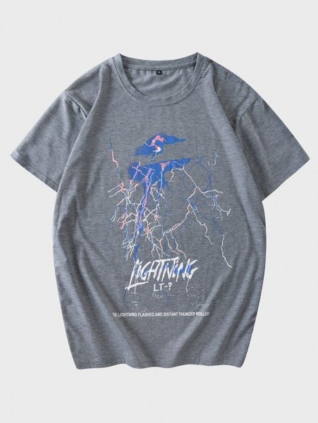 

men letter & lightning print tee j3nf#, White;black