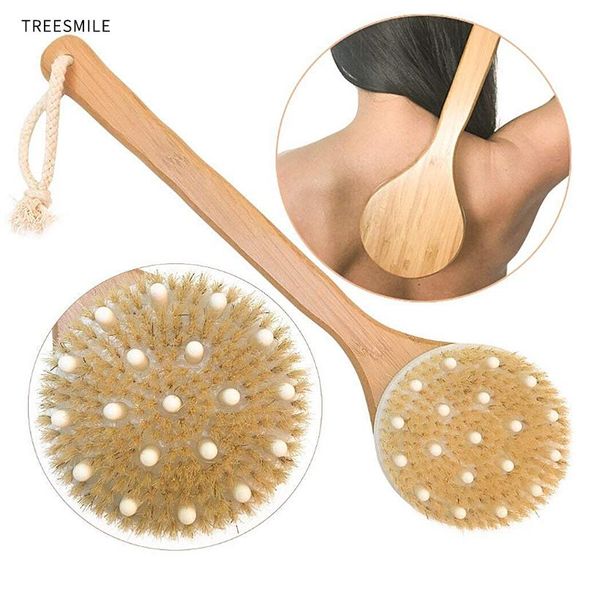 

body bath brush natural bamboo long handle brush back scrubber natural boar bristles massage nodes exfoliator bath brush d35 bbyffq