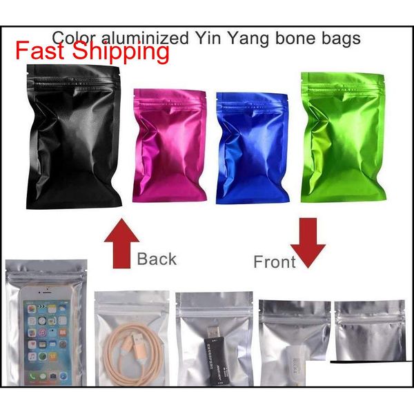 

100pcs multi color resealable zip mylar bag food storage aluminum foil bags plastic packing ba qylraa tore2010