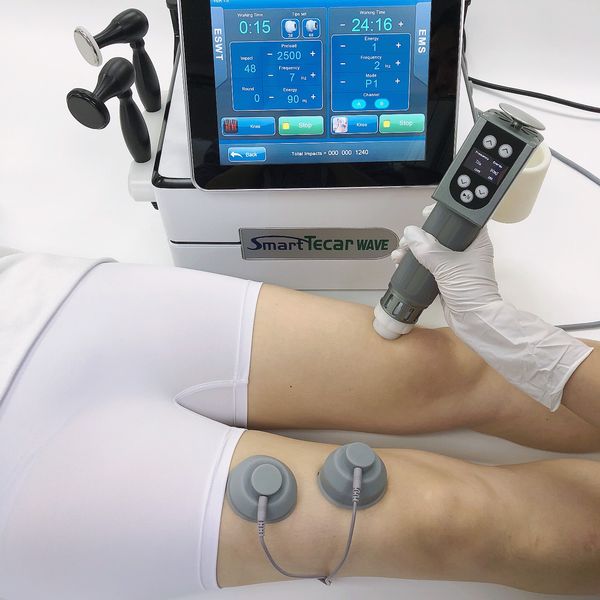 Shockwave e massaggiatore EMS Stimolazione muscolare elettrica RET CET Smart Tecar Wave per massaggio del corpo 3 in 1 Diatermia Terapia combinata