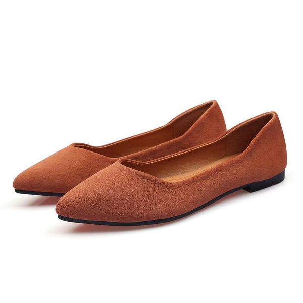 

pointed toe casual woman shoe black flats shallow mouth all-match soft female footwear round new dress rubber solid fabric
