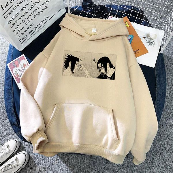 

2021 naruto akatsuki hoodies streetwear itachi pullover sweatshirt men fashion autumn winter hip hop hoodie pullover men's hoody, Black
