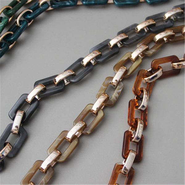 

baroque retro acrylic resin chain color resin handmade detachable thick chain sash fashionable style good gift, Black